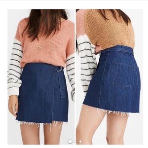 Madewell denim wrap skirt